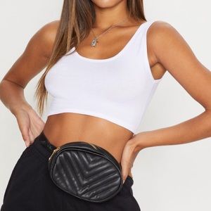 NWT! White Scoop Neck Crop Top